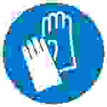 Gebotsschild Handschutz benutzen, Hygiene und Abstand Folie selbstklebend (Ø) 50 mm ISO 7010 6 St.