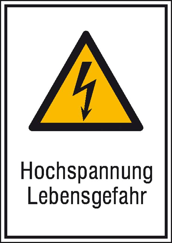 Warn-Kombischild Achtung Aluminium (B x H) 262 mm x 371 mm ISO 7010 1 St.