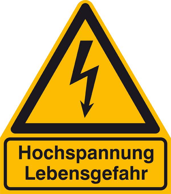 Warn-Kombischild Achtung Kunststoff (B x H) 210 mm x 238 mm ISO 7010 1 St.