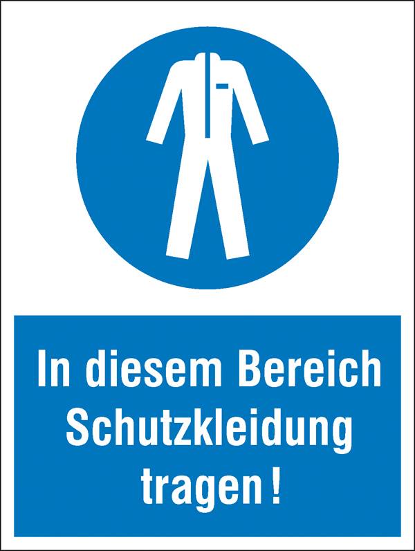 Gebotsschild Schutzkleidung benutzen, Hygiene und Abstand Kunststoff (B x H) 300mm x 400mm ISO 7010 1St.