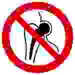Verbotsschild Kein Zutritt für Personen mit Implantaten aus Metall Folie selbstklebend (Ø) 100mm ISO 7010 1St.