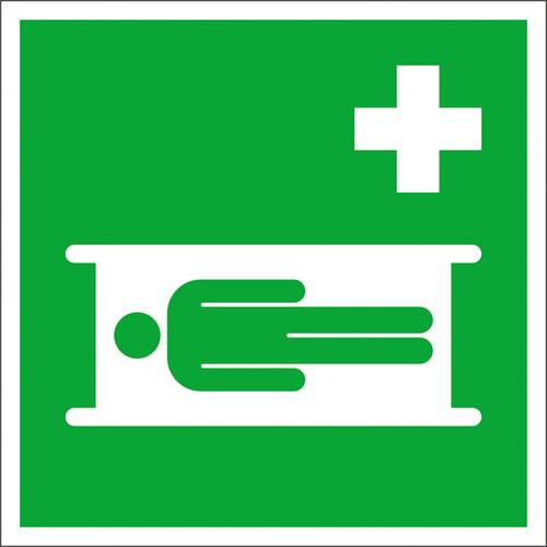 Image of SafetyMarking 15.A3055 Hinweisschild Krankentrage Aluminium (B x H) 200mm x 200mm ISO 7010 1St.