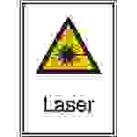 Warn-Kombischild Laser Kunststoff (B x H) 21mm x 297mm ISO 7010 1St.