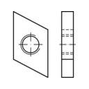 TOOLCRAFT 161559 Gewindeplatten für Hammerkopfschrauben M12 Stahl galvanisch verzinkt 100St.