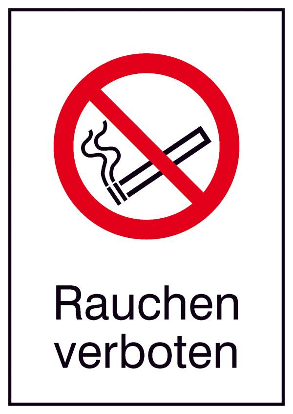 Verbotsschild Rauchen verboten Folie selbstklebend (B x H) 105mm x 148mm ISO 7010 1St.