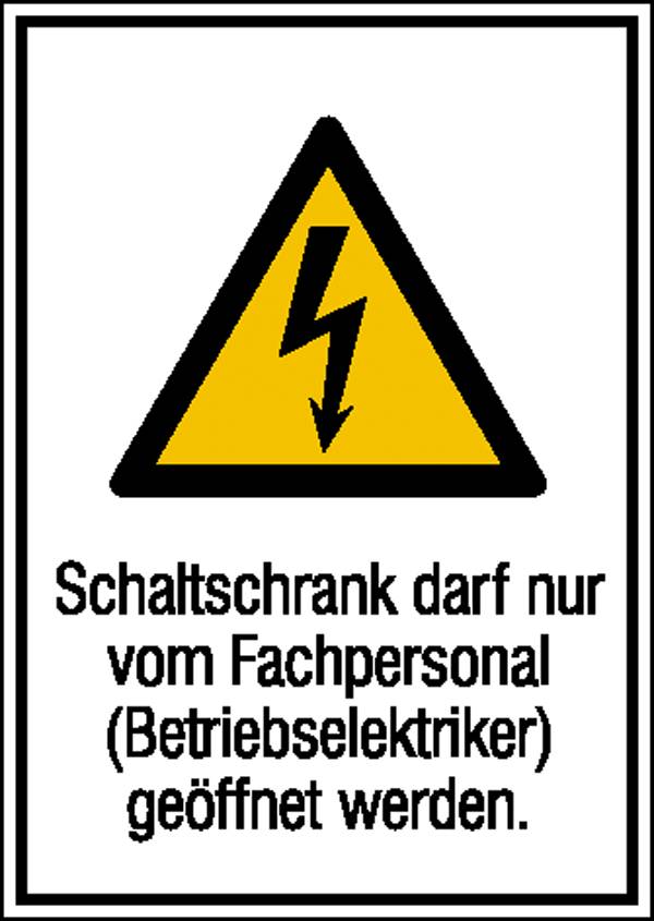 Warn-Kombischild Achtung Folie selbstklebend (B x H) 131 mm x 185 mm ISO 7010 1 St.
