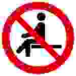 Verbotsschild Sitzen verboten Kunststoff (Ø) 200mm ISO 7010 1St.