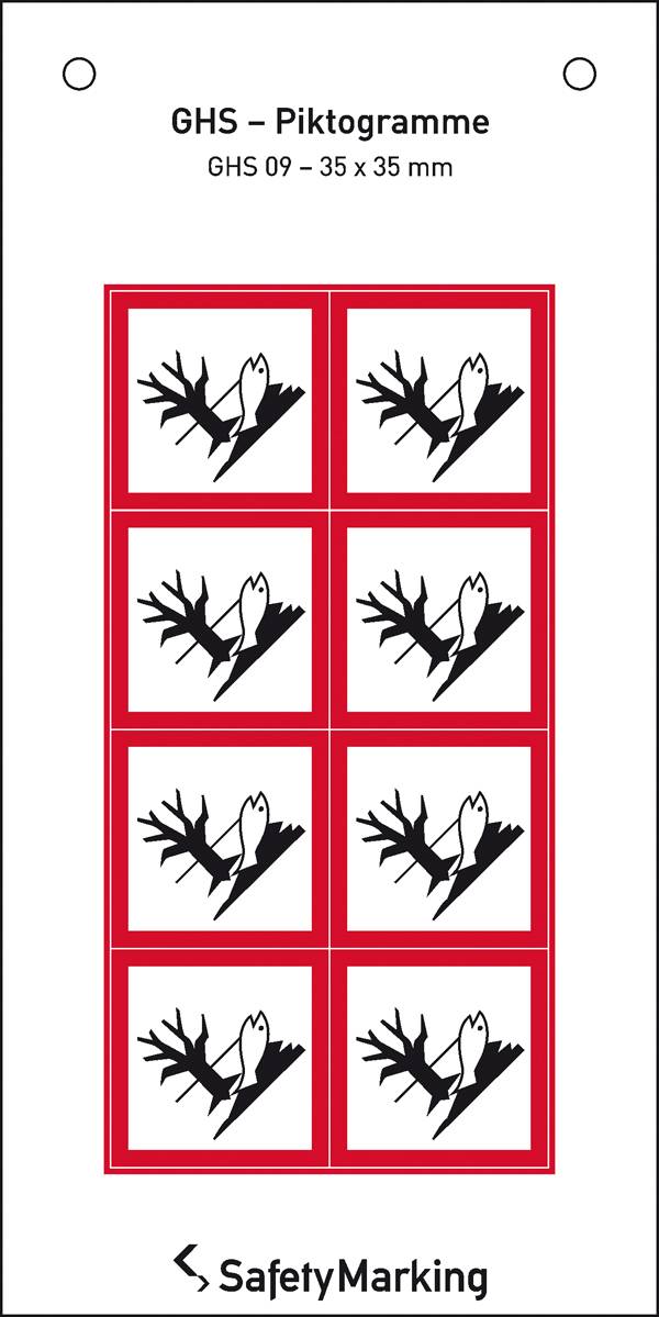 SafetyMarking 30.B1045 GHS-Gefahrenpiktogramm 09 Umwelt Folie selbstklebend (B x H) 35mm x 35mm 8St.