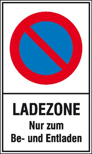 Verbotsschild Eingeschränktes Halteverbot, Ladezone Kunststoff (B x H) 250mm x 400mm 1St.