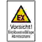 Warn-Kombischild Vorsicht! Explosionsfähige Atmosphäre Kunststoff (B x H) 210mm x 267mm 1St.
