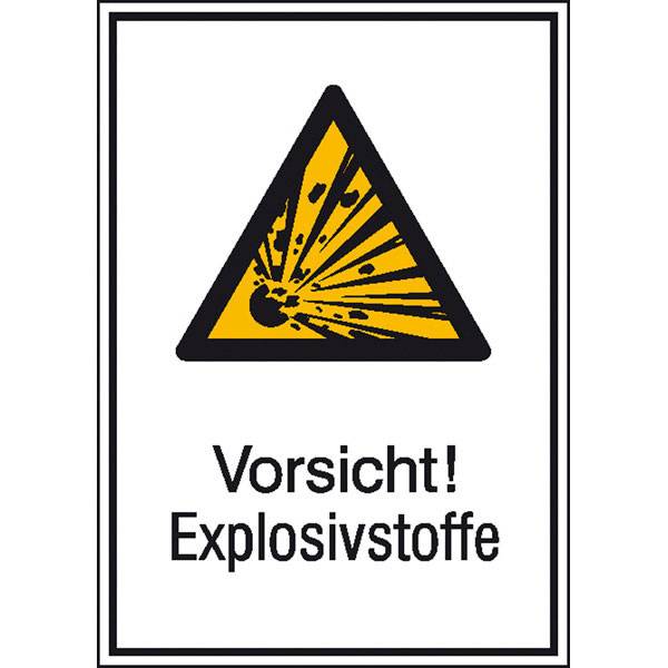 Warn-Kombischild Vorsicht! Explosivsoffe Folie selbstklebend (B x H) 131mm x 185mm ISO 7010 1St.