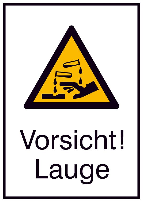 Warn-Kombischild Vorsicht! Lauge Folie selbstklebend (B x H) 131mm x 185mm ISO 7010 1St.