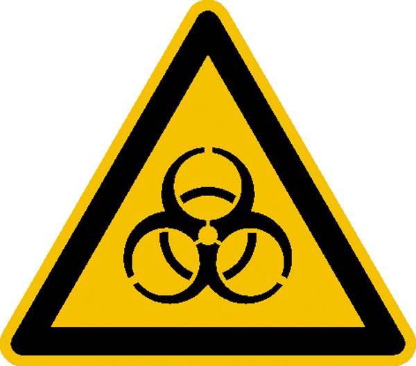 Warnschild Biogefährdung Folie selbstklebend 15mm ISO 7010 114St.