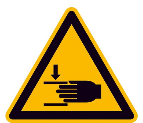 Warnschild Handverletzungsgefahr Aluminium 200mm ISO 7010 1St.