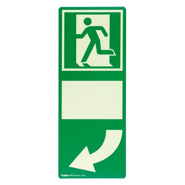 SafetyMarking Fluchtwegschild Aluminium Hinterlegung Türgriff für Türklinke nach links 15.7535 (B x H) 100mm x 255mm 1St.