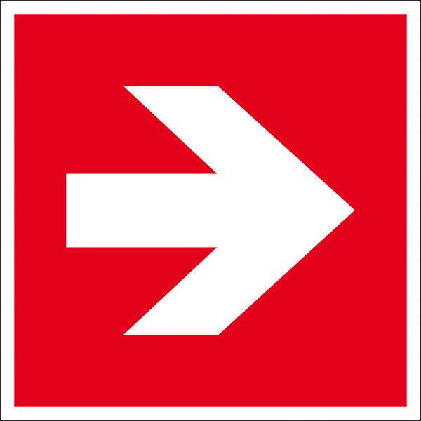 Brandschutzschild Pfeil Folie selbstklebend (B x H) 150mm x 150mm ISO 7010 1St.