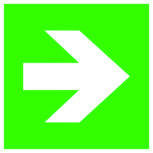 SafetyMarking Fluchtwegschild Folie Richtungsangabe 38.0056 (B x H) 200mm x 200mm ISO 7010 1St.