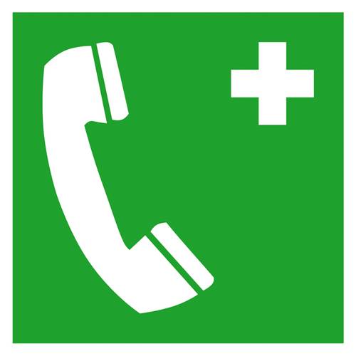 Image of SafetyMarking 15.0068 Hinweisschild Notruftelefon Aluminium (B x H) 200mm x 200mm ISO 7010 1St.