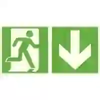 SafetyMarking Fluchtwegschild Aluminium Notausgang rechts, Richtungsangabe abwärts 15.0079 (B x H) 400mm x 200mm ISO 7010 1St. SafetyMarking Fluchtwegschild Aluminium Notausgang rechts, Richtungsangabe abwärts 15.0079 (B x H) 400mm x 200mm ISO 7010 1St.
