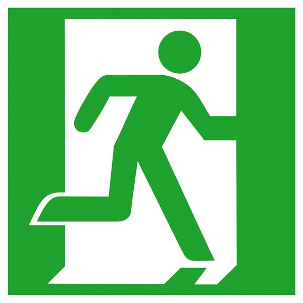 SafetyMarking Fluchtwegschild Folie Notausgang rechts 38.0029 (B x H) 150mm x 150mm ISO 7010 1St.