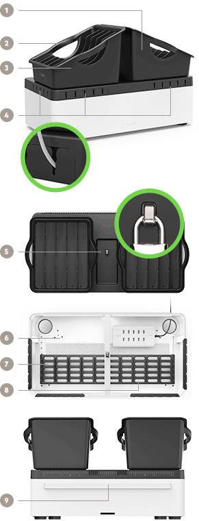 Belkin Store&Charge Go Bundle USB Ladestation Netz-Buchse, USB Schwarz, Weiß Steckdose