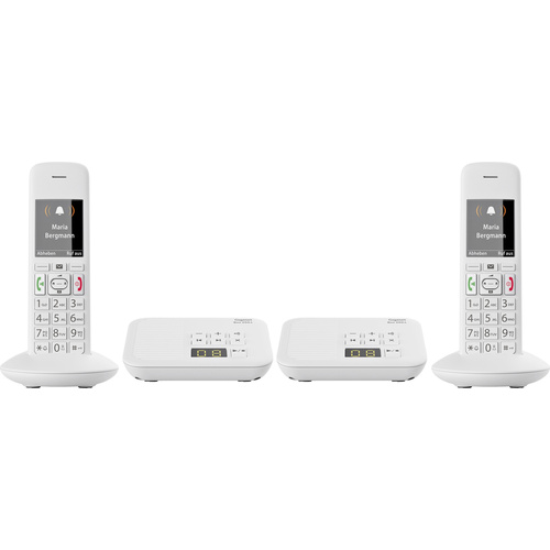 Gigaset E370A Schnurloses Freisprechen analog Anrufbeantworter, Duo Weiß DECT/GAP Babyphone, Telefon voelkner |