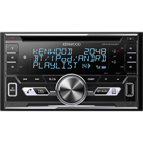 Kenwood DPX-5100BT Doppel-DIN Autoradio Bluetooth®-Freisprecheinrichtung, Anschluss für Lenkradfernbedienung