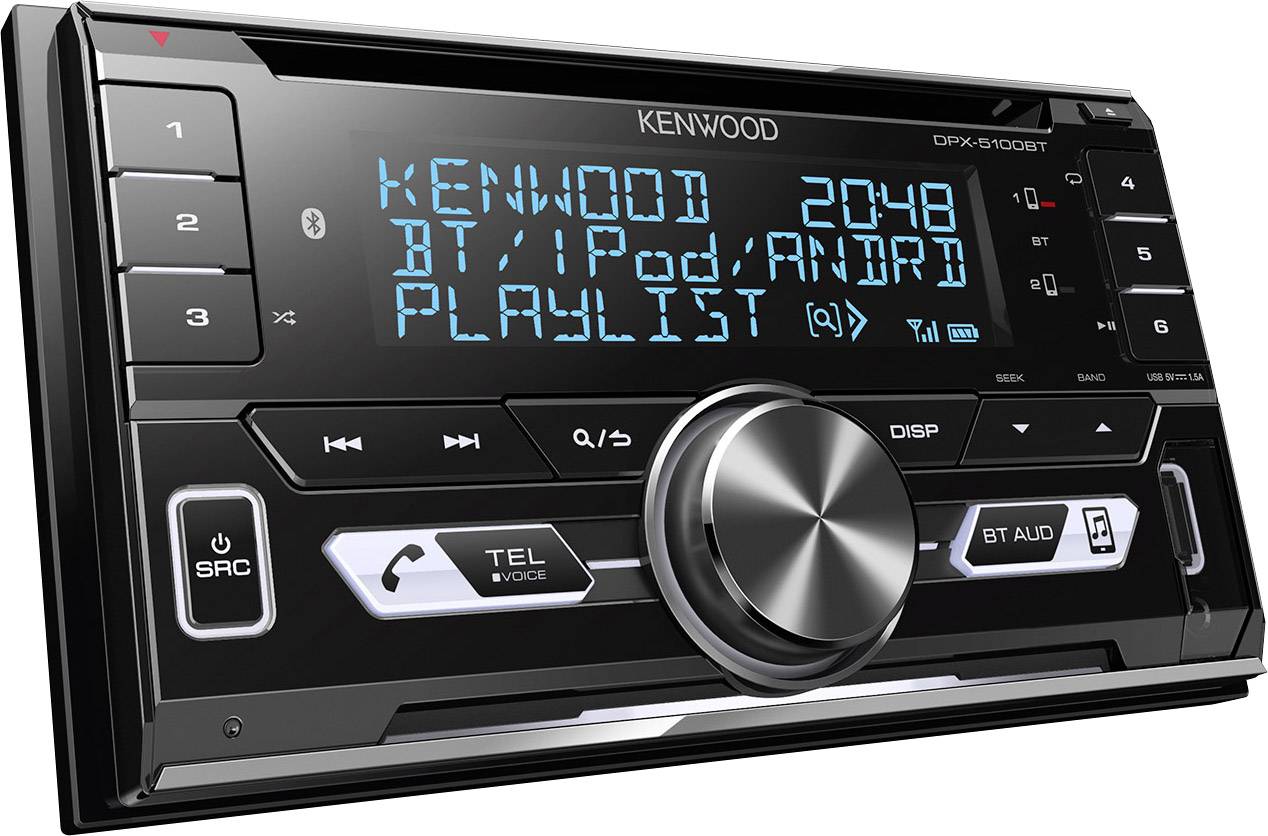 Kenwood DPX-5100BT Doppel-DIN Autoradio Bluetooth®-Freisprecheinrichtung, Anschluss für Lenkradfernbedienung