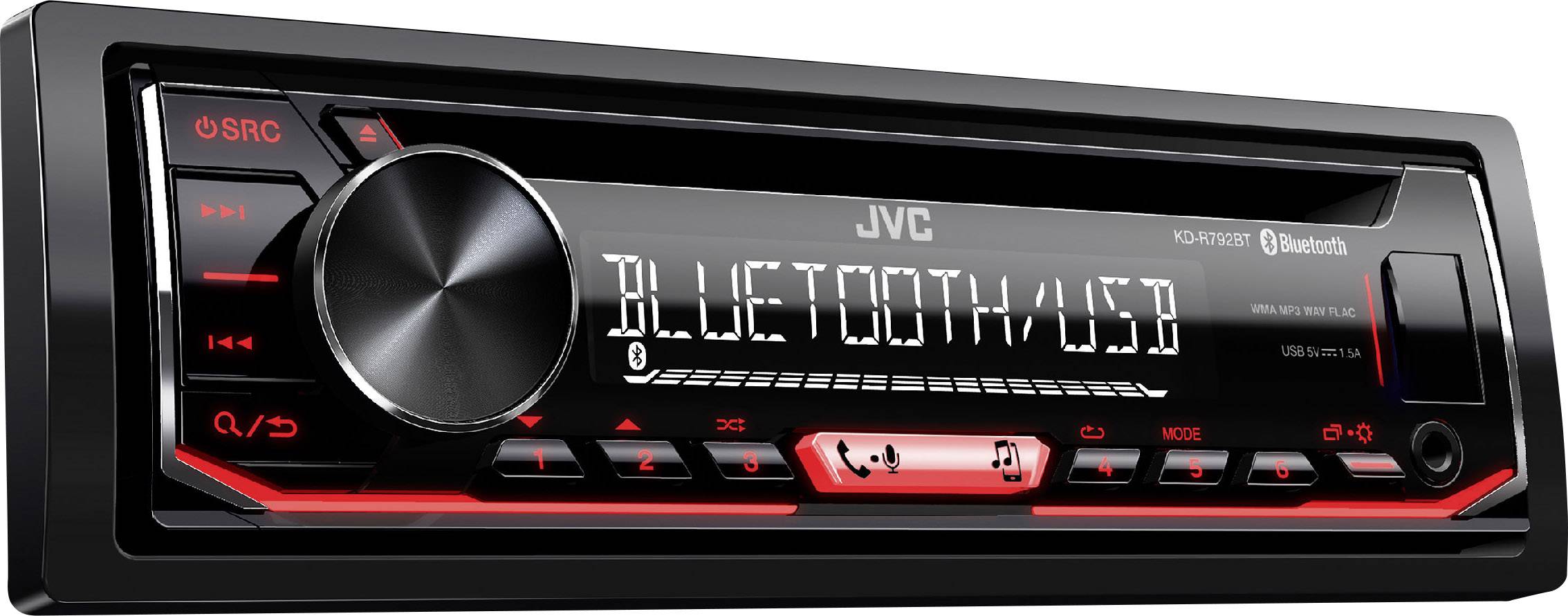 JVC KD-R792BT Autoradio Bluetooth®-Freisprecheinrichtung, Anschluss für Lenkradfernbedienung