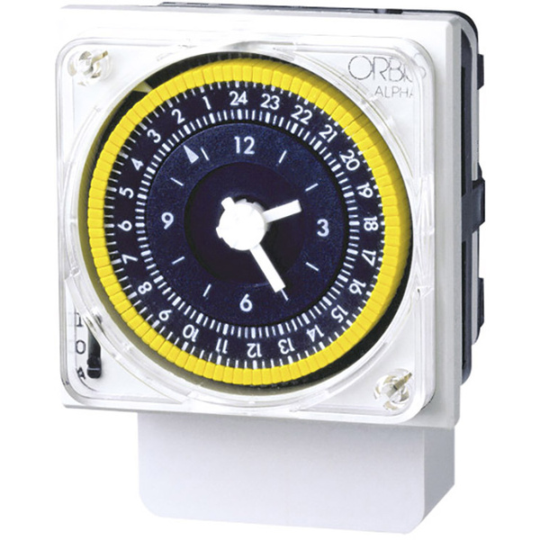 ORBIS Zeitschalttechnik Zeitschaltuhr für Hutschiene Betriebsspannung: 230 V/AC ALPHA D 1 Wechsler 16A 250 V/AC Tagesprogramm