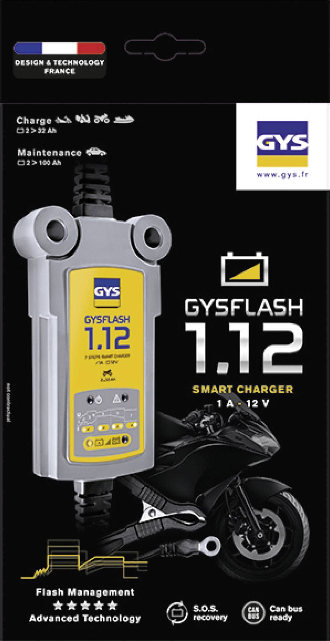 GYS GYSFLASH 1.12 029361 Automatikladegerät 12 V 1 A