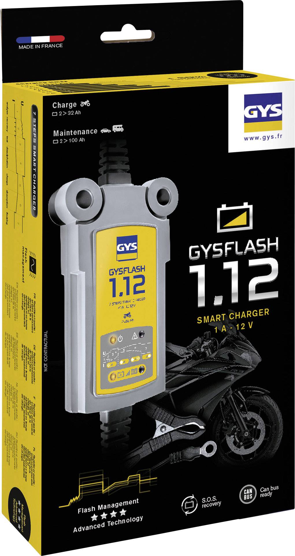 GYS GYSFLASH 1.12 029361 Automatikladegerät 12 V 1 A