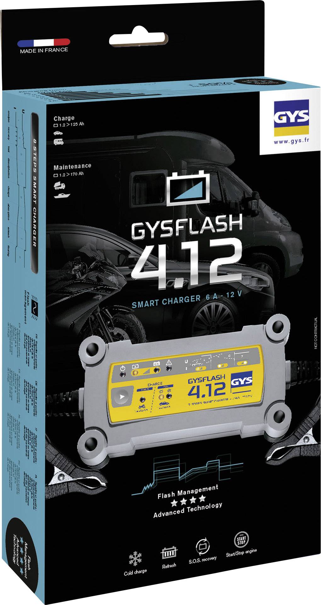 GYS GYSFLASH 4.12 029422 Automatikladegerät 12V 4A