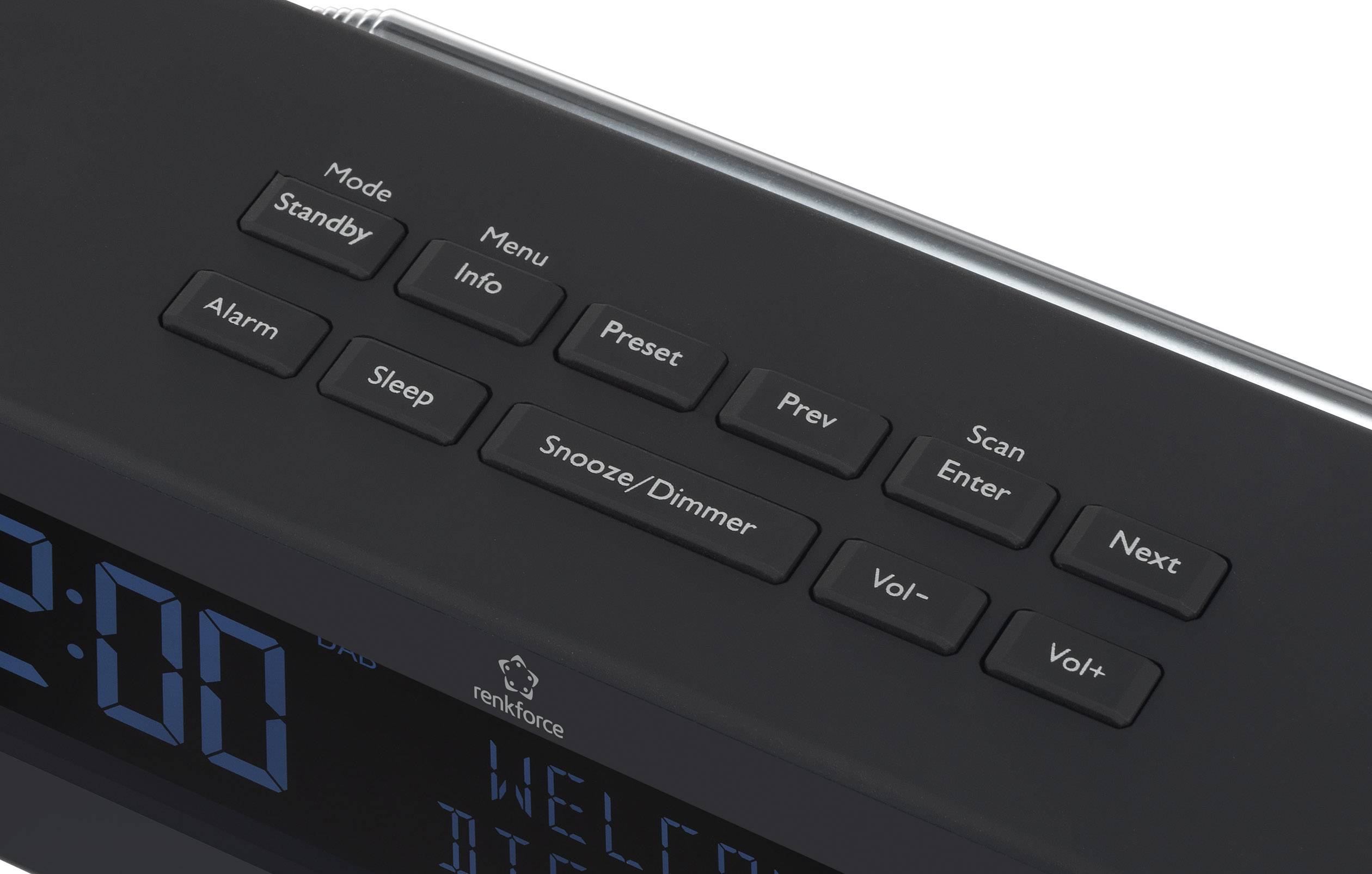 Renkforce RF-DAB-BEDSIDE1 Radiowecker DAB+, UKW Schwarz