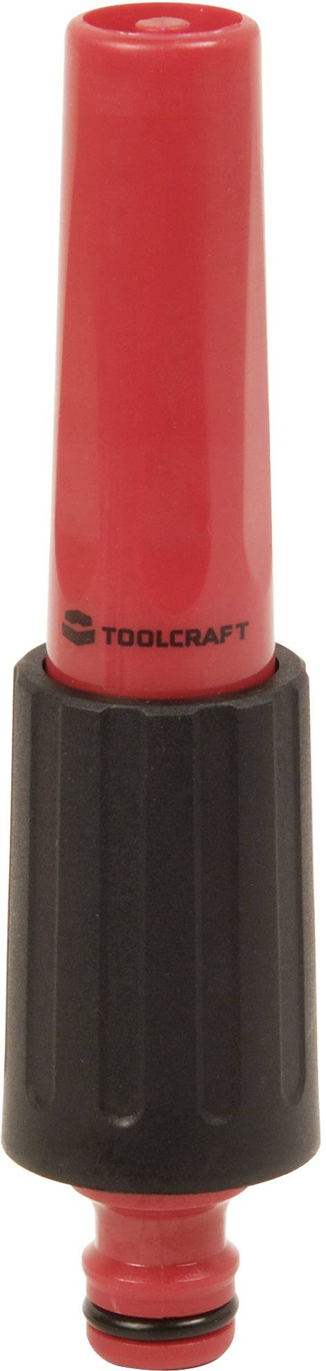 Rote Werkzeugdüse mit schwarzem Griff, Aufschrift 'TOOLCRAFT' vorhanden.