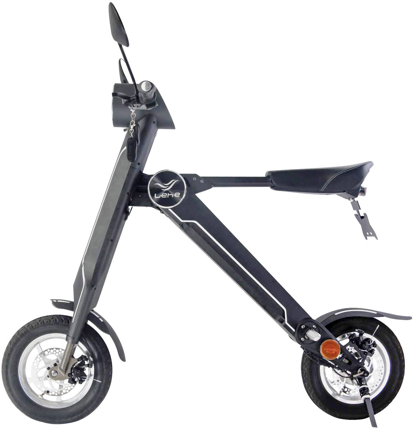 Lehe K1 pro schwarz E-Bike mit Gashebel Schwarz Li-Ion 48V 8.7Ah mit Bluetooth, Rahmen klappbar, Smartphoneunterstützung
