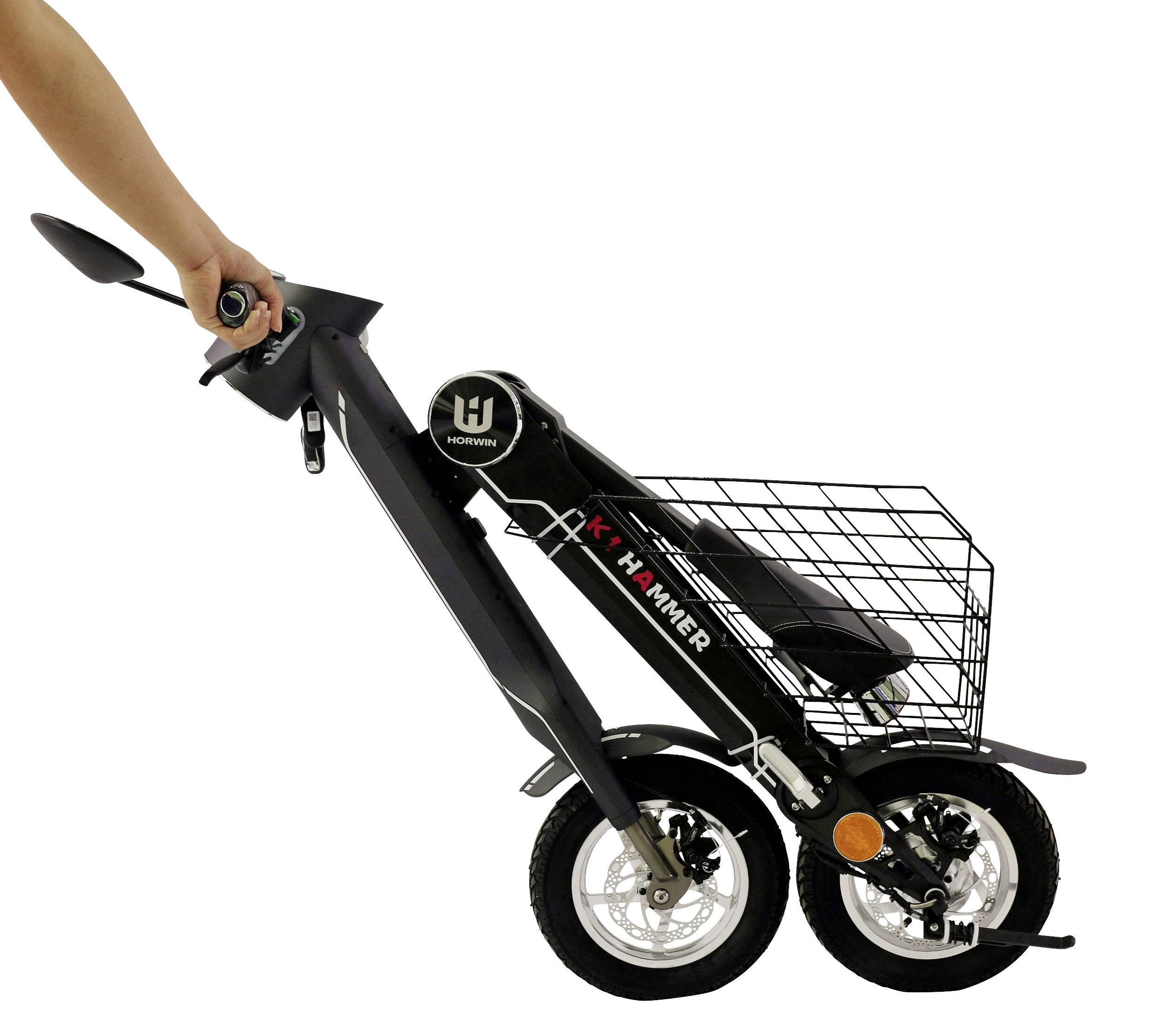 Lehe K1 pro schwarz E-Bike mit Gashebel Schwarz Li-Ion 48V 8.7Ah mit Bluetooth, Rahmen klappbar, Smartphoneunterstützung