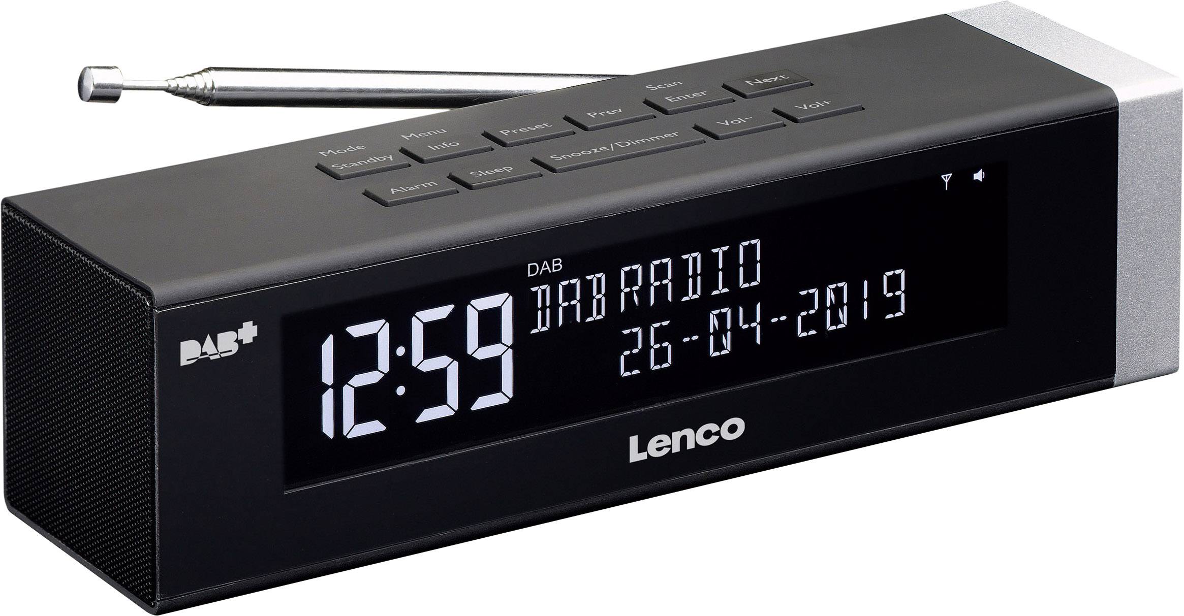 Lenco CR-630 Radiowecker DAB+, UKW USB Akku-Ladefunktion Schwarz