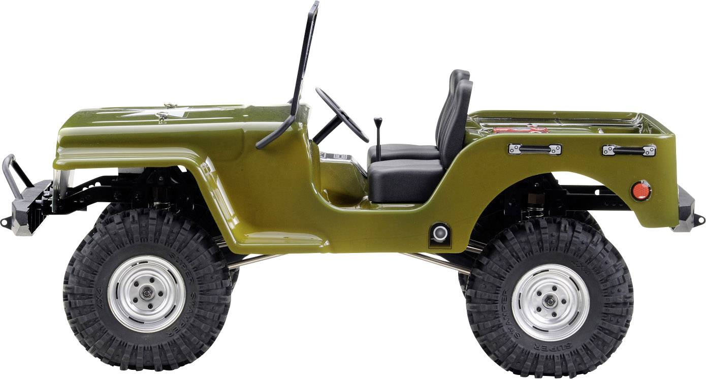 Absima CR2.4 +Jeep Karosserie Brushed 1:10 RC Modellauto Elektro Crawler Allradantrieb (4WD) RtR 2,4GHz Inkl. Zusatz-Karosserie