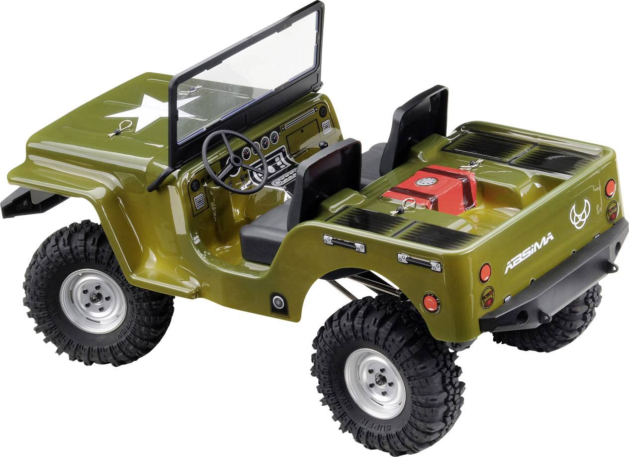 Absima CR2.4 +Jeep Karosserie Brushed 1:10 RC Modellauto Elektro Crawler Allradantrieb (4WD) RtR 2,4GHz Inkl. Zusatz-Karosserie