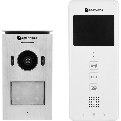 Smartwares DIC-22112 Video-Türsprechanlage 2-Draht Komplett-Set 1 Familienhaus Weiß