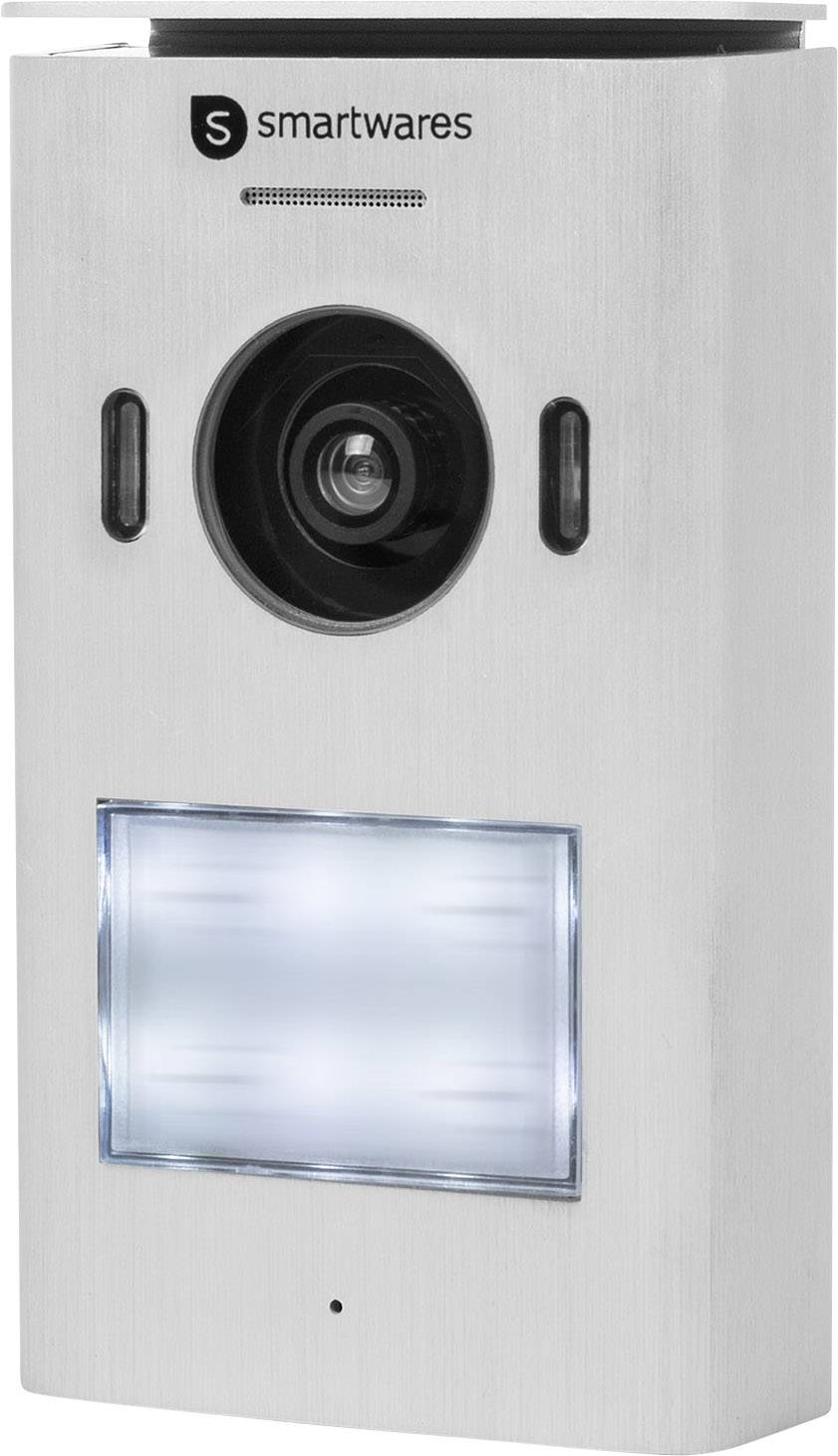 Smartwares DIC-22212 Video-Türsprechanlage 2-Draht Komplett-Set 1 Familienhaus Silber, Weiß