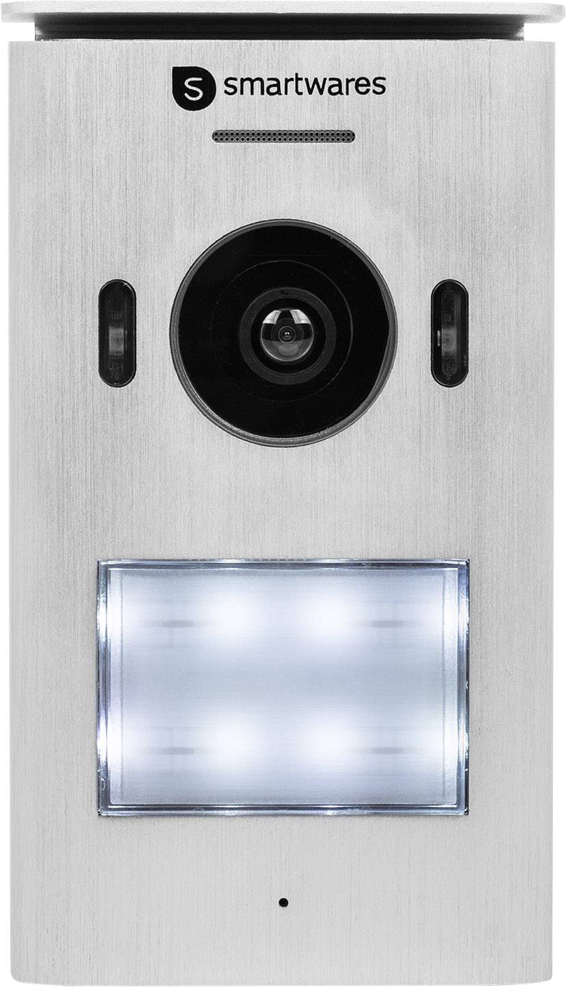 Smartwares DIC-22212 Video-Türsprechanlage 2-Draht Komplett-Set 1 Familienhaus Silber, Weiß
