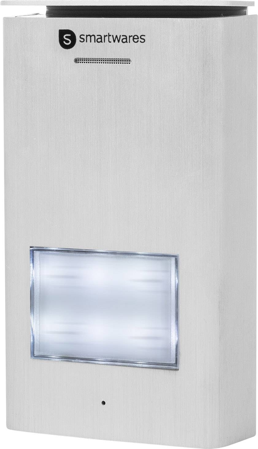 Smartwares DIC-21112 Türsprechanlage 2-Draht Komplett-Set 1 Familienhaus Silber, Weiß