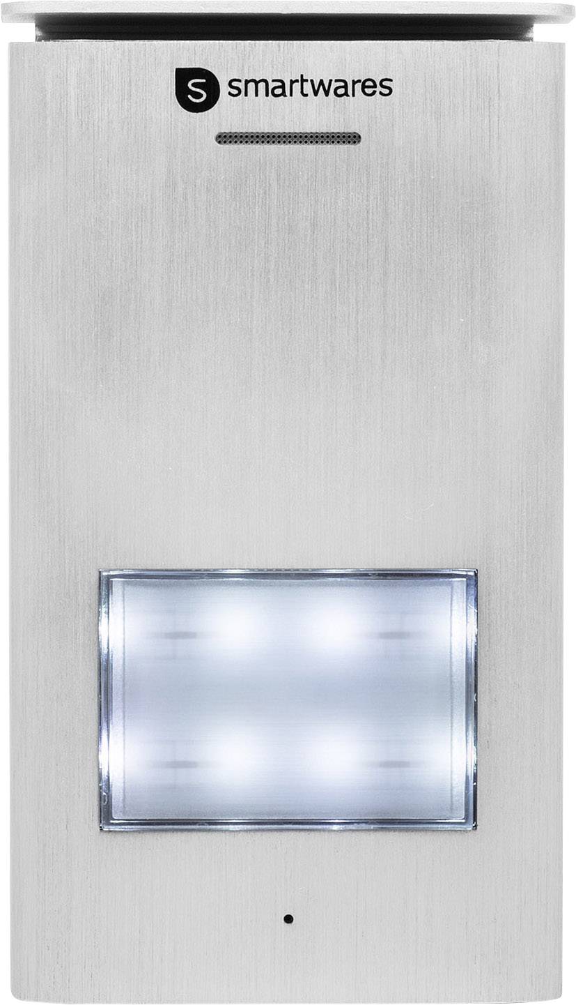 Smartwares DIC-21112 Türsprechanlage 2-Draht Komplett-Set 1 Familienhaus Silber, Weiß