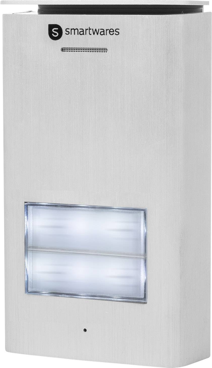 Smartwares DIC-21122 Türsprechanlage 2-Draht Komplett-Set 2 Familienhaus Silber, Weiß