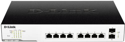 D-Link DGS-1100-10MP Netzwerk Switch 10 Port 1 GBit/s PoE-Funktion