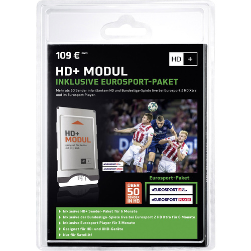 HD Plus CI+ Modul SAT inkl. 6 Monate kostenlosen HD+ Empfang, inkl. Eurosport-Paket