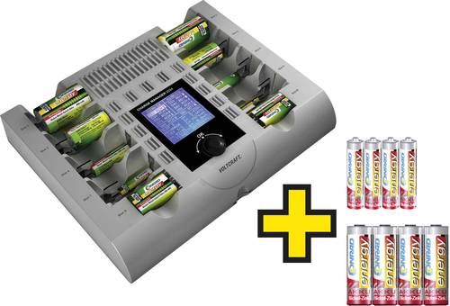 Rundzellen-Ladegerät inkl. Akkus NiCd, NiMH, NiZn Micro (AAA), Mignon (AA), Baby (C), Mon
