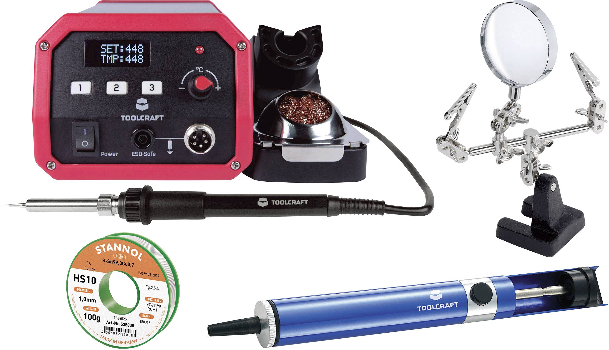 TOOLCRAFT ST-100D Lötstation Set digital 100 W 150 bis 450 °C inkl. Lötspitze, inkl. Lötzinn, ink